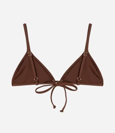Bikini Top Triangular Fruncido en Microfibra con Pespunte Contrastante 6