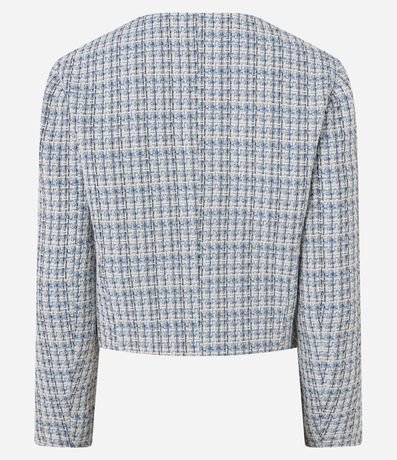 Chaqueta en Tweed de Cuadros con Solapas con Botones 11