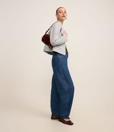 Chaqueta en Tweed de Cuadros con Solapas con Botones 7