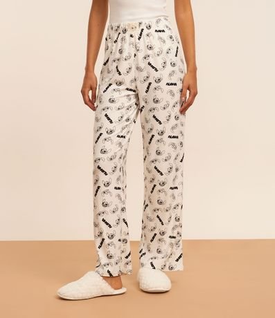 Pantalón de Pijama en Tejido Toque Suave con Estampa Stitch 2