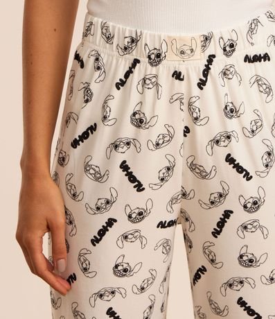 Pantalón de Pijama en Tejido Toque Suave con Estampa Stitch 4