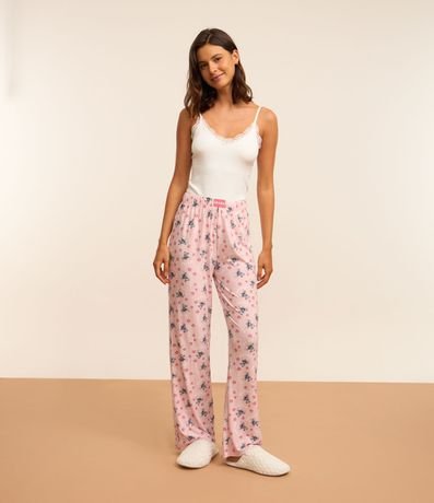 Pantalón de Pijama con Toque Suave y Estampa Stitch