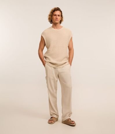 Pantalón en Flamé con Cintura Elástica
