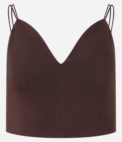 Blusa Cropped Corset en Bengalina con Escote V 5