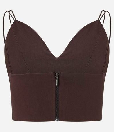 Blusa Cropped Corset en Bengalina con Escote V 6