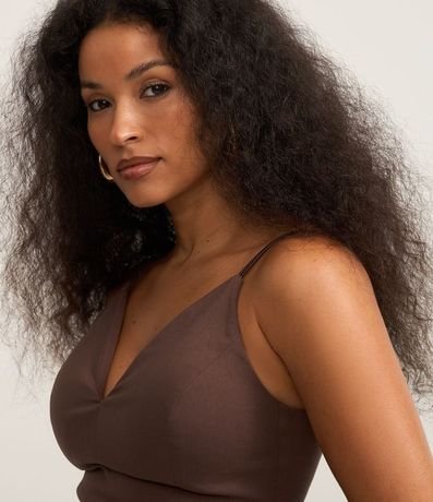 Blusa Cropped Corset en Bengalina con Escote V 4