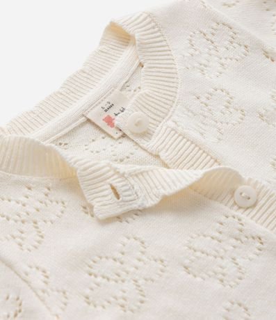 Cardigan Infantil con Efecto Punto de Flores Punto Abierto - Talle RN a 18 Meses 6