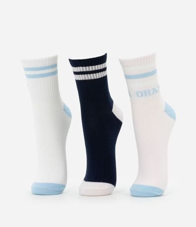 Kit 03 Medias Cano Mediano en Algodón con Bordado Stitch y Angel 3