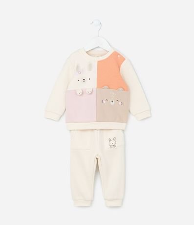 Conjunto Infantil con Recortes y Cara de Animalitos - Talle 0 a 18 meses