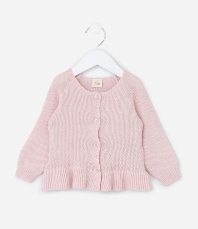 Cardigan Infantil en Punto con Volados - Talle RN a 18 Meses
