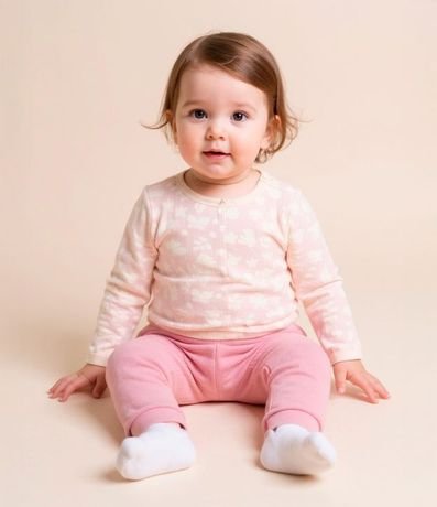 Conjunto Suedine Infantil con Bordado Coneja - Talla RN a 18 meses 2