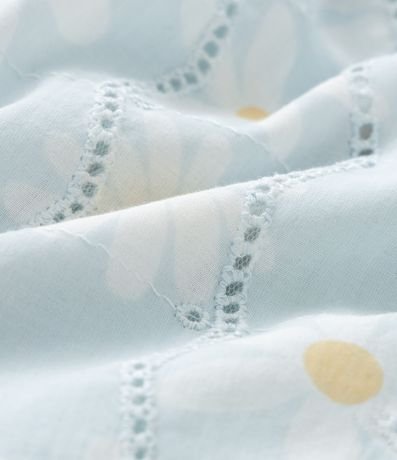 Vestido Infantil en Broderie Estampado de Margaritas con Bombacha - Talle 0 a 18 meses 4