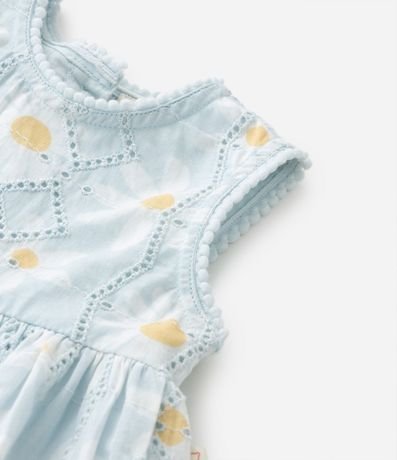 Vestido Infantil en Broderie Estampado de Margaritas con Bombacha - Talle 0 a 18 meses 5