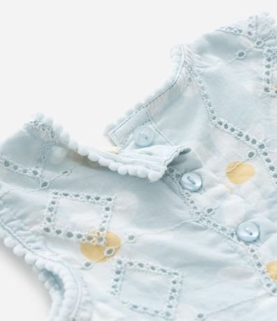 Vestido Infantil en Broderie Estampado de Margaritas con Bombacha - Talle 0 a 18 meses 6