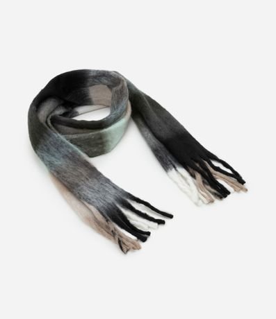 Bufanda en Punto con Estampa Cuadriculada