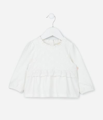 Conjunto Infantil con Volado y Textura en Broderie - Talle 0 a 18 meses 4