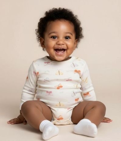 Body Infantil con Estampa de Mariposas - Talle RN a 18 meses