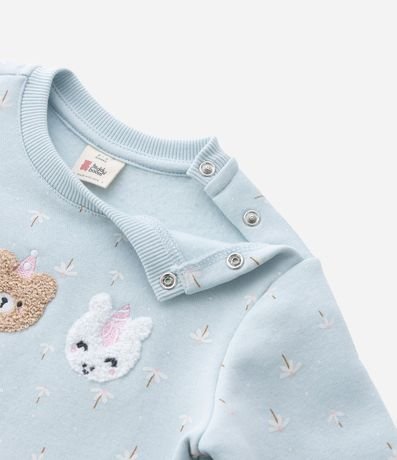 Saco Cerrado Infantil en Algodón con Bordado de animalitos  - Talle 0 a 18 Meses 5