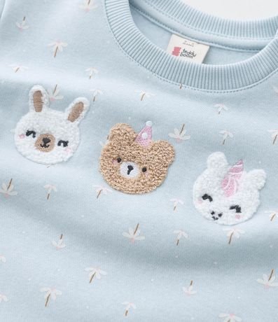 Saco Cerrado Infantil en Algodón con Bordado de animalitos  - Talle 0 a 18 Meses 6