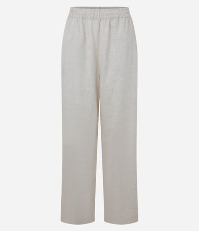 Pantalón Recto en Sarga con Cintura Elástica 5