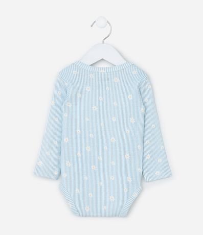 Body Infantil con Estampa Rayas y Margaridas - Talle RN a 18 meses 3