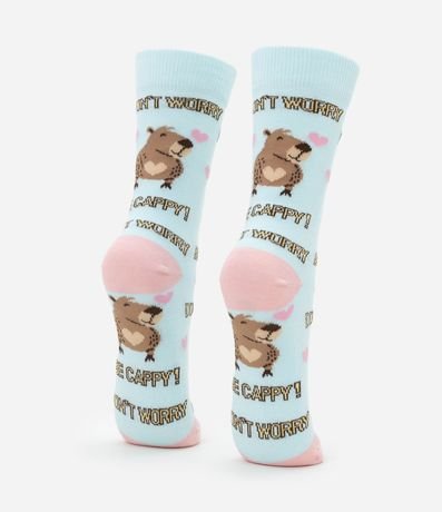 Media Caña Larga en Algodón con Estampa Carpincho 3