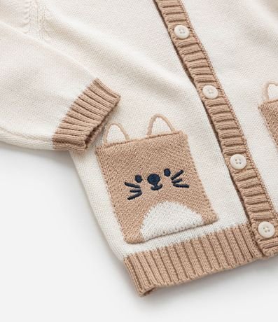 Cardigan Infantil con Bolsillos Carita de Animalitos - Talle 0 a 18 meses 6