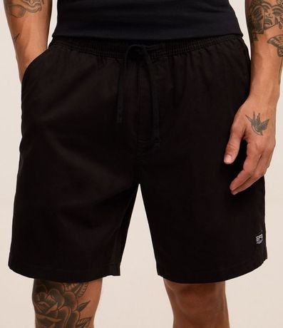 Bermuda en Sarga Lavada con Lazo en la Cintura 2