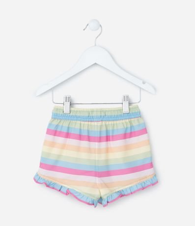Short Infantil con Volado y Estampa Rayada - Talle 1 a 6 años 2