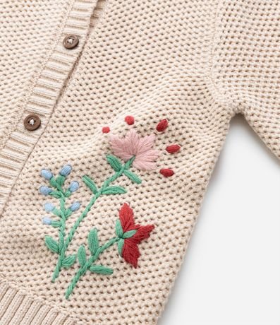 Suéter Infantil en Punto con Bordado Flores - Talle 1 a 6 años 4