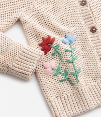 Suéter Infantil en Punto con Bordado Flores - Talle 1 a 6 años 5