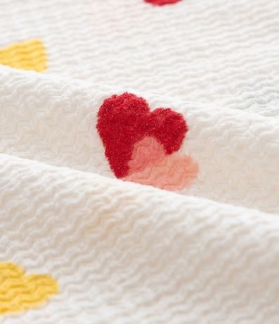 Vestido Infantil Texturizado con Estampa Corazones - Talle 1  a 6 años 3