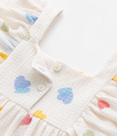 Vestido Infantil Texturizado con Estampa Corazones - Talle 1  a 6 años 4