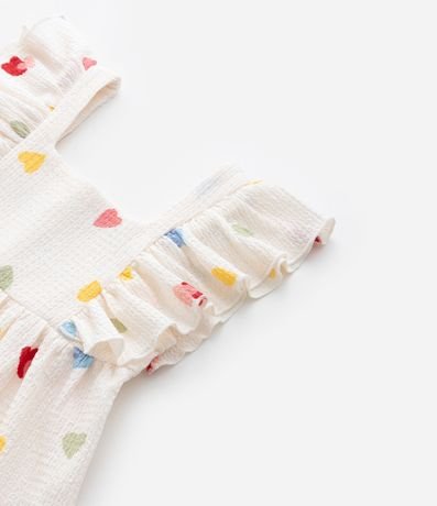 Vestido Infantil Texturizado con Estampa Corazones - Talle 1  a 6 años 5