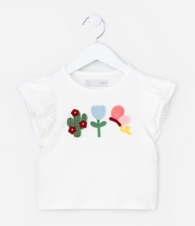 Blusa Infantil con Bordado Efecto Ganchillo - Talle 1 a 6 años