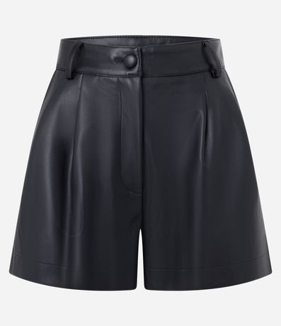 Short corto en PU con Cintura Alta y Bolsillos 6