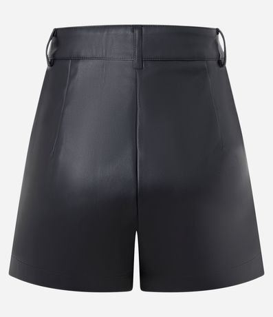 Short corto en PU con Cintura Alta y Bolsillos 7