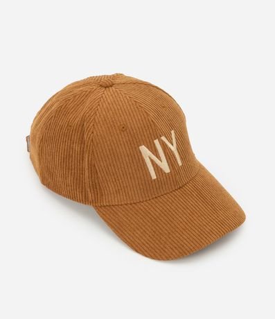 Gorra Infantil Aba Curva en Terciopelo con Bordado NY - Talle único