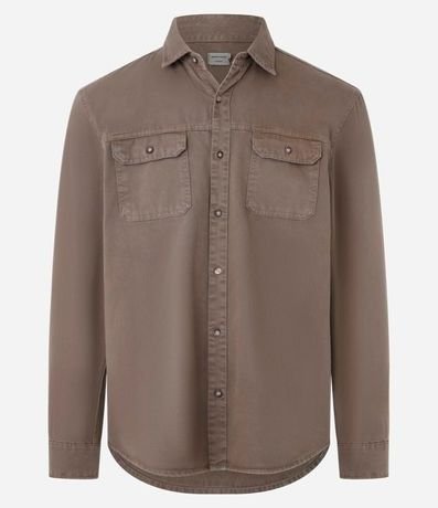 Camisa Comfort en Algodón con Bolsillos Solapa y Abotonado 2