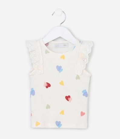 Musculosa Infantil en Rib con Volados Broderie - Talle 1 a 6 años 1