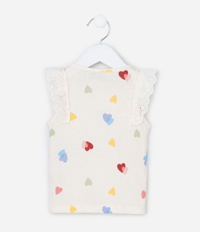 Musculosa Infantil en Rib con Volados Broderie - Talle 1 a 6 años 2