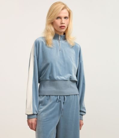 Suéter en Algodón Felpudo con cremallera en el cuello 3