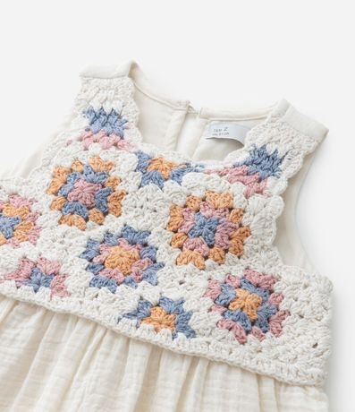 Vestido Infantil con Busto de Efecto Ganchillo - Talle 1 a 6 años 6