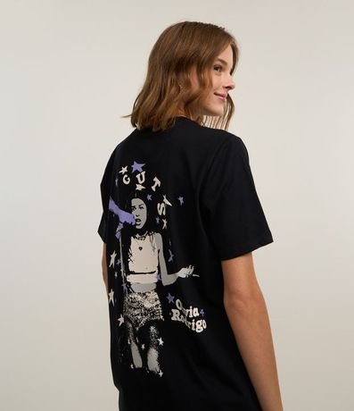 Remera Alargada en Algodón con Estampa Olivia Rodrigo