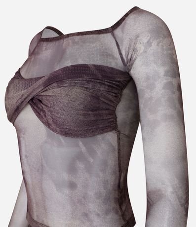 Blusa en Tul Animal Print y Detalle Torcido 6