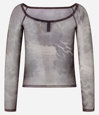 Blusa en Tul Animal Print y Detalle Torcido 7