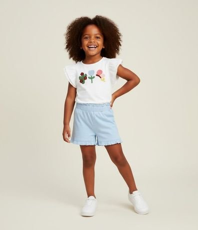 Short Infantil con Volado en la Parte Baja - Talle 1 a 6 años