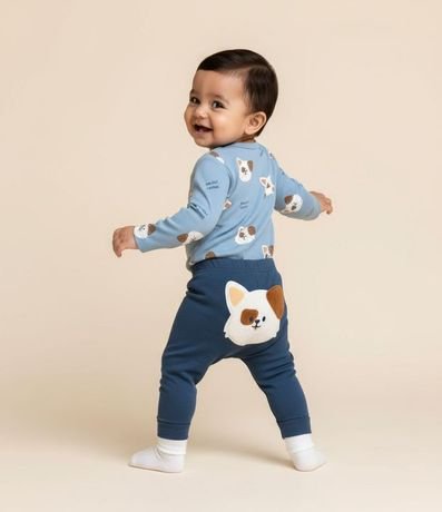 Conjunto Infantil en Suedine con Estampa Perrito - Talle RN a 18 meses 1