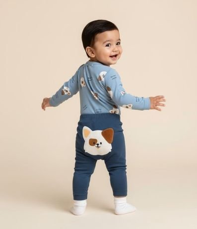 Conjunto Infantil en Suedine con Estampa Perrito - Talle RN a 18 meses 2