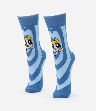 Media Caña Larga en Algodón con Estampa de Burbuja 1